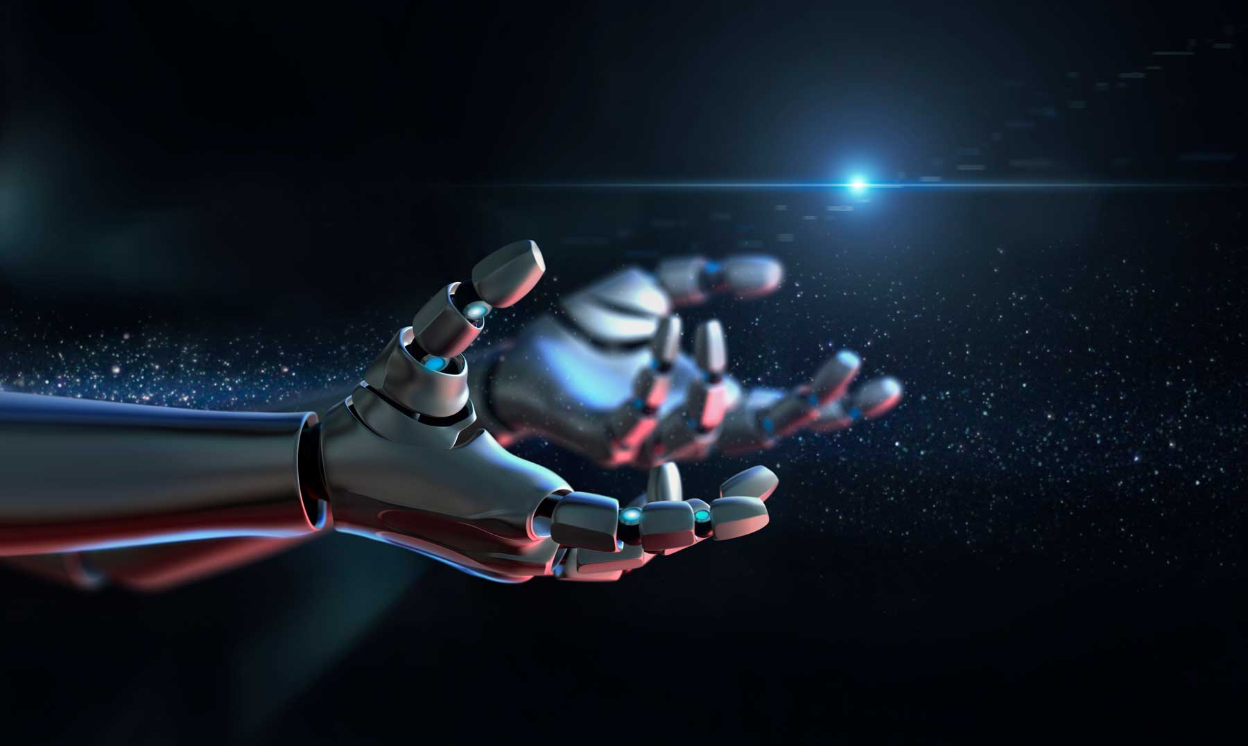 Robotic arms reaching out