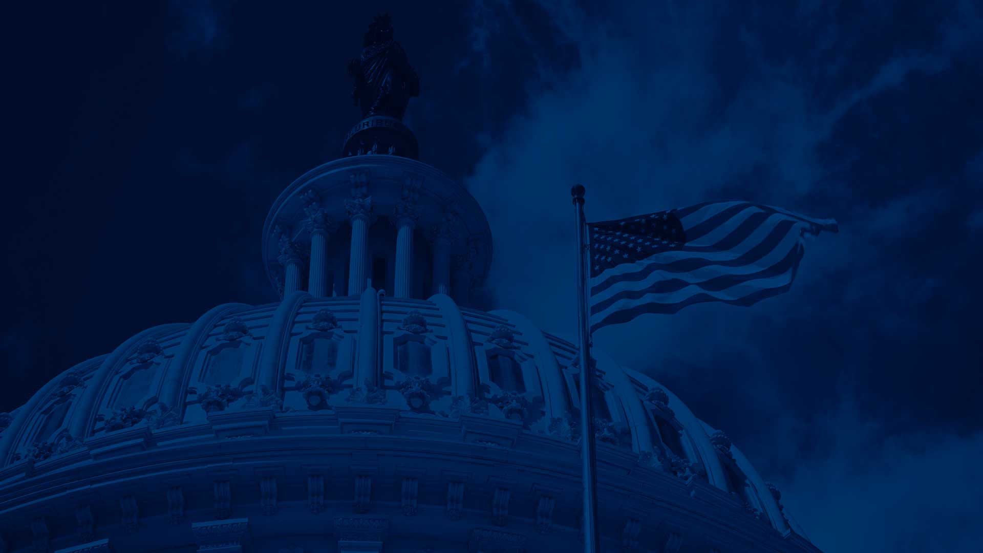 American flag and capitol building