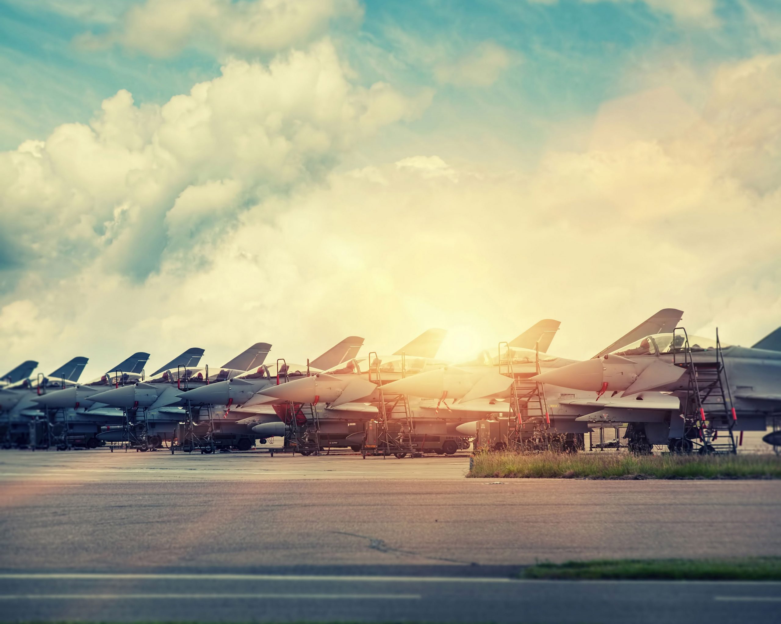 Airplanes in field