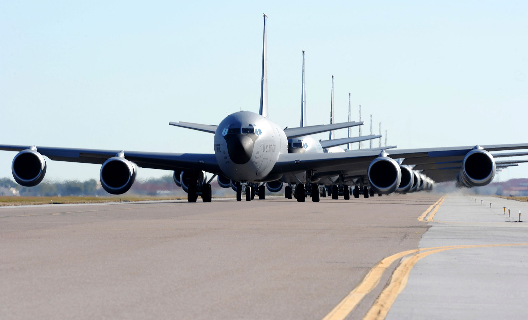 Military airplanes on runway