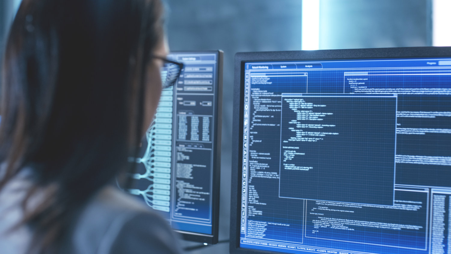 Close-up Shot of Female IT Engineer Working