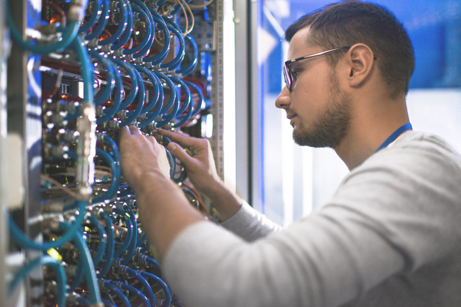 System Administrator Checking Servers