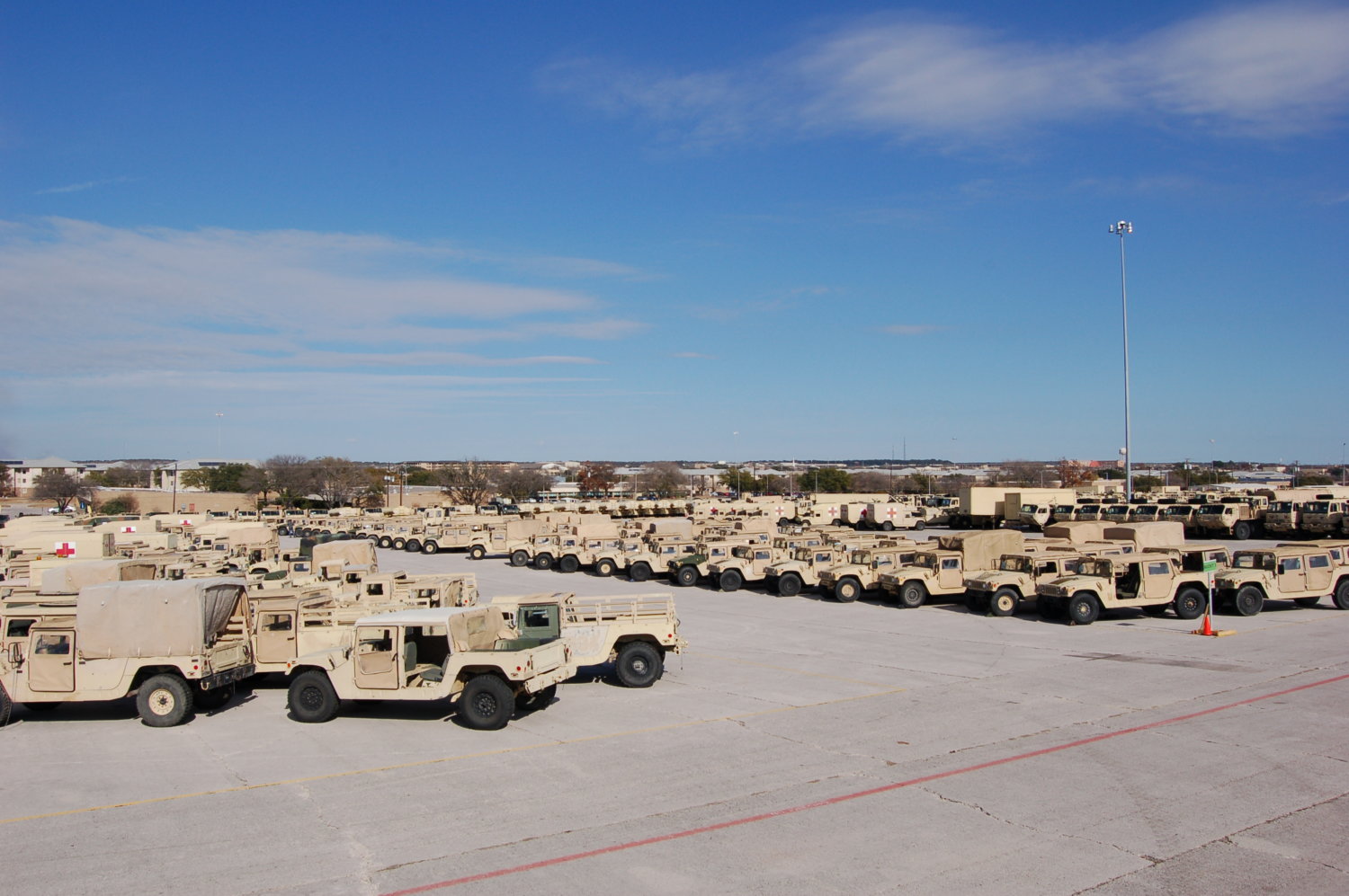 Army tactical vehicles at Fort Hood
